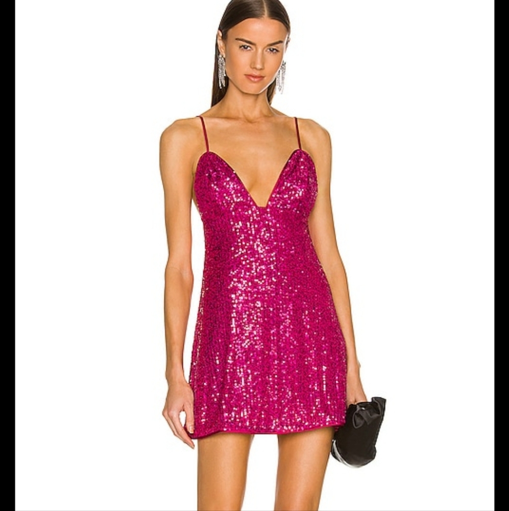 MAJORELLE Pink Sequin Dress
